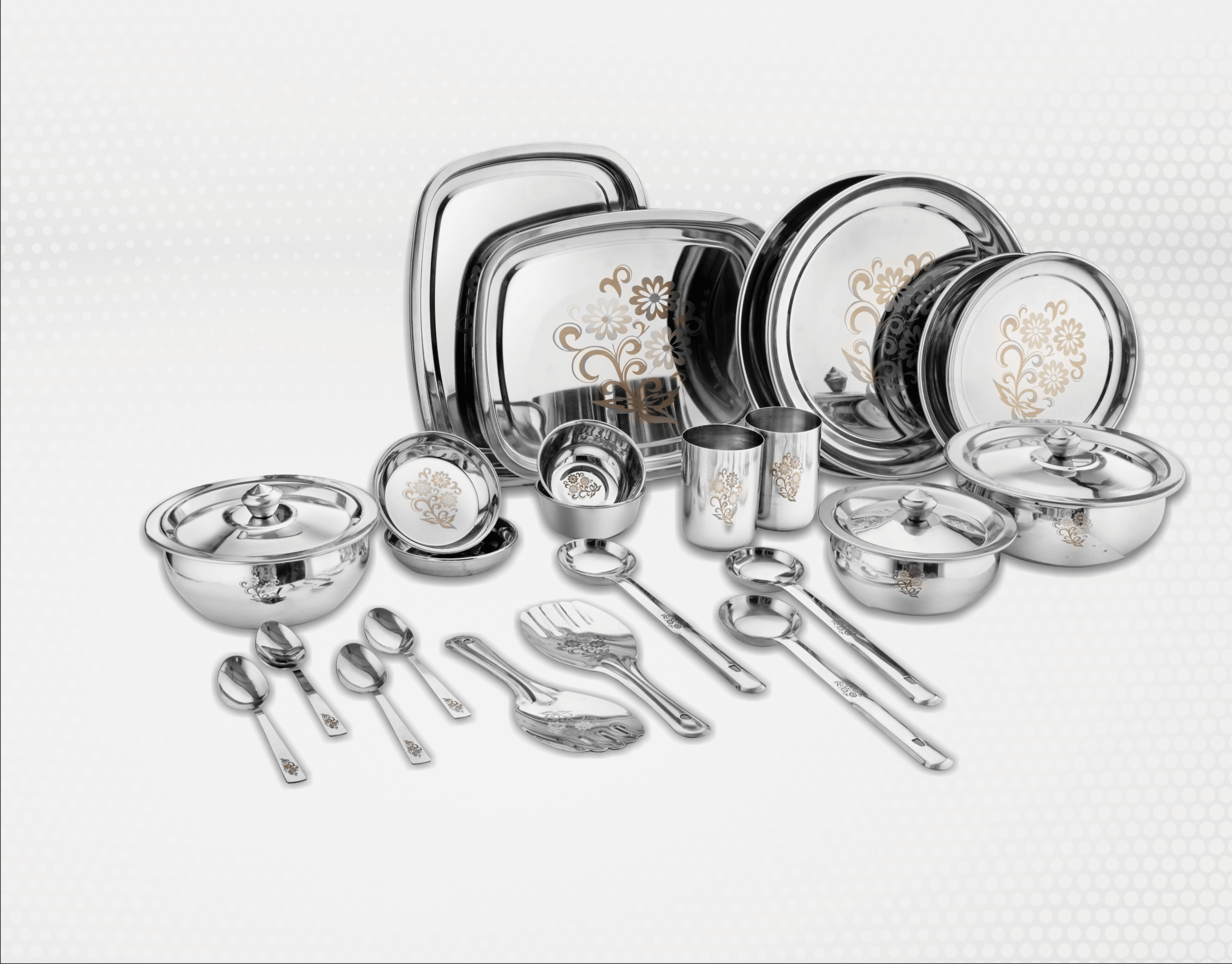 Steel dinner top set price